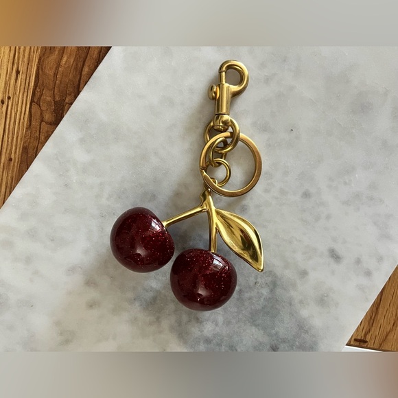 2/$40 Sparkling Cherry Bag Charm | Key Fob - Picture 3 of 8